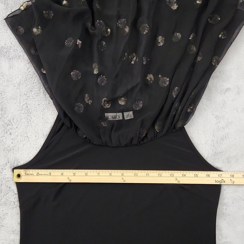 CATO women's black blouse with gold sequins size S - Picture 11 of 12